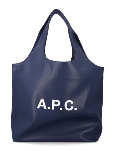 A.p.c. Ninon Tote Bag With Logo In Black