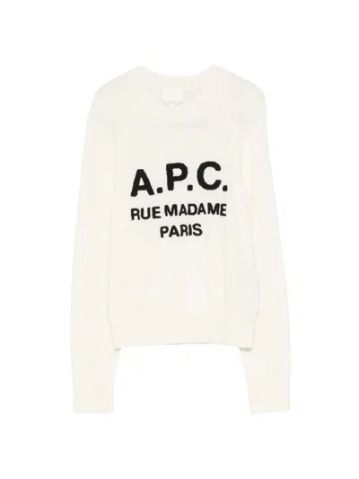 A.p.c. Sweaters In Ecru Laine. In White
