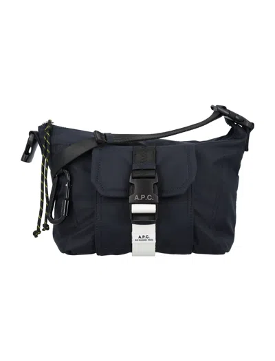 A.p.c. Trek Crossbody Bag With Adjustable Shoulder Strap In Blue