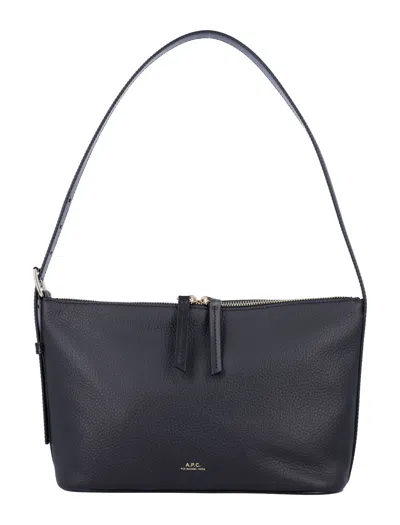 A.p.c. Vera Leather Shoulder Bag In Black
