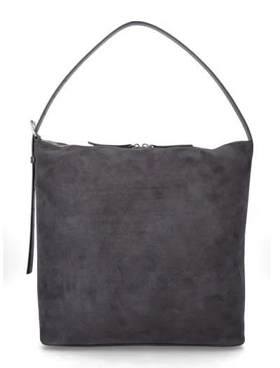 A.p.c. Vera Suede Adjustable-strap Shoulder Bag In Gray