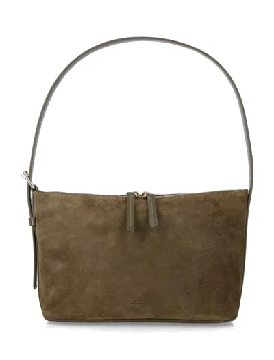 A.p.c. Vera Suede Shoulder Bag In Pink
