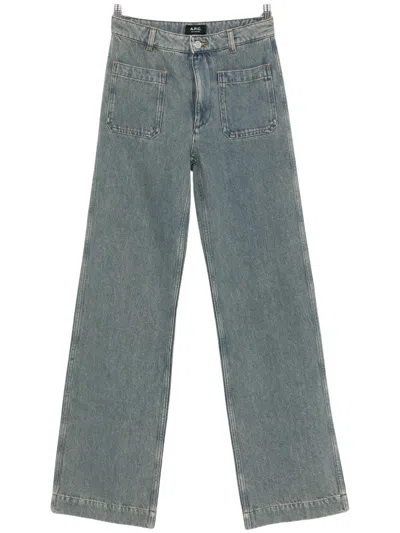 A.p.c. Victoria Jeans With Patch Pockets In Blue