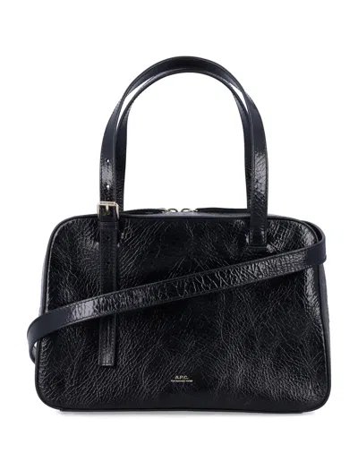Apc A.p.c. A.p.c. Virginie Patent Leather Bag In Black