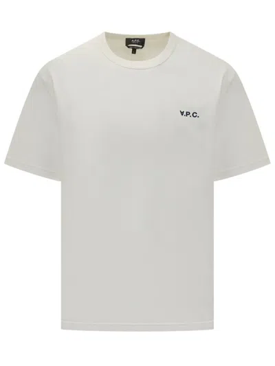 APC A.P.C. A.P.C. WHITE T-SHIRT WITH EMBROIDERED LOGO