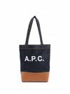 Apc A.p.c. A.p.c Woman Fabric And Leather Tote Bag With Print In Multicolor
