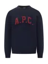 Apc A.p.c. A.p.c. Wool Sweater With Embossed Logo In Blue