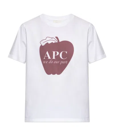 A.p.c. Apple Print T-shirt In White