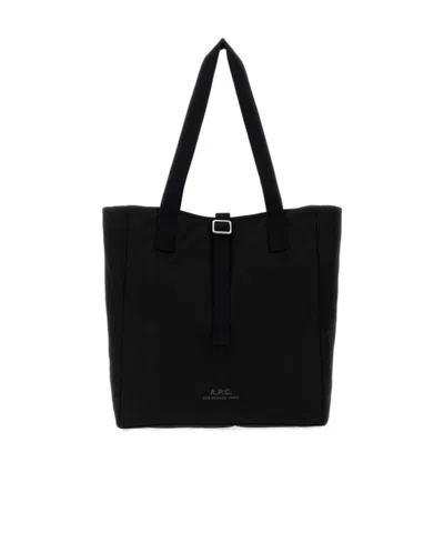 A.p.c. Archive Strap Detail Tote Bag In Black