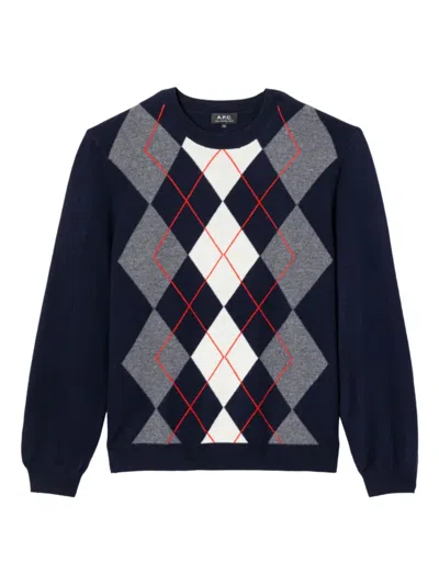 APC ARGYLE-PATTERN SWEATER