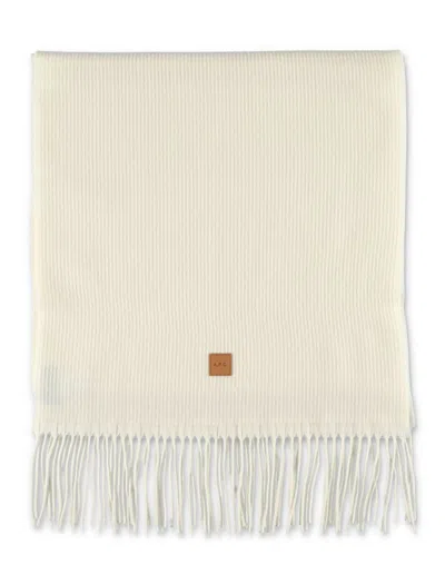 Apc A.p.c. Aria Wool Scarf In White