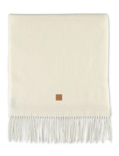 Apc A.p.c. Aria Wool Scarf With Logo In Neutral