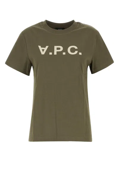 Apc A.p.c. Logo Printed Crewneck T In Green