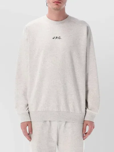 Apc Asics Logo Detail Crewneck Sweatshirt In Grey