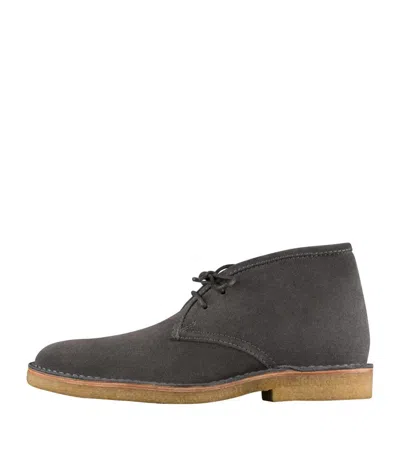 APC ASPHALT GREY SUEDE SPLIT LEATHER ANKLE BOOTS