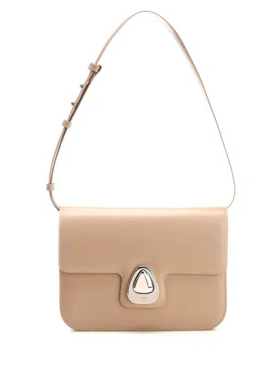 Apc A.p.c. Astra Foldover Top Shoulder Bag In Beige