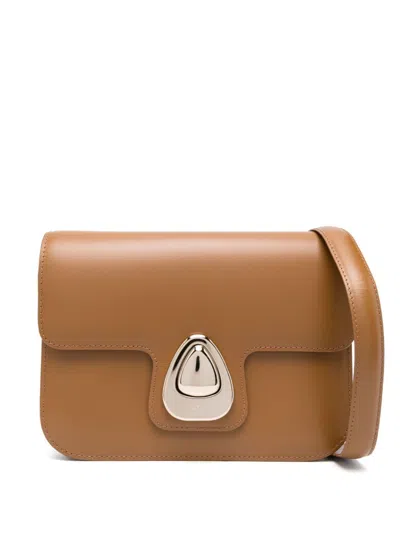 Apc Astra Leather Crossbody Bag In Brown