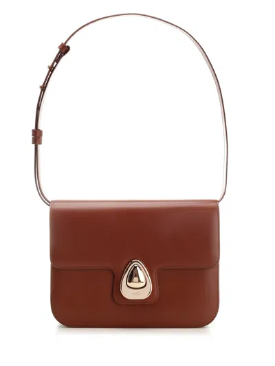 Apc Astra Leather Small Bag In Brown
