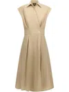 Apc A.p.c. Beige Midi Dress In Cotton