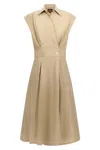 Apc A.p.c. Beige Midi Dress In Cotton