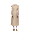 Apc A.p.c. Beige Midi Dress In Cotton In Nude