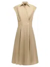 Apc A.p.c. Beige Midi Dress In Cotton