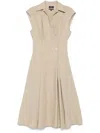 Apc A.p.c. Beige Midi Dress In Cotton In Neutrals