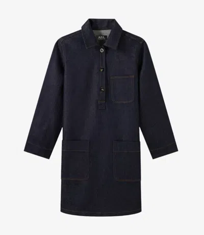 Apc Aurelia Dress 42 Indigo