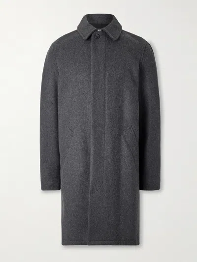 A.p.c. Auster Brushed Wool-blend Coat In Gray