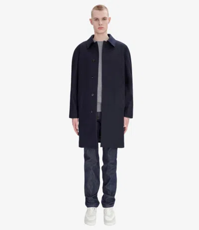 Apc Auster Raincoat Xl Heather Navy Blue
