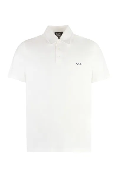 Apc Austin Cotton-piqué Polo Shirt In White