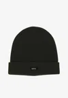 Apc A.p.c. Logo Patch Ribbed Beanie