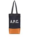 Apc 'axel' Blue And Brown Handbag  With Logo Print