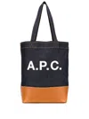 Apc A.p.c. A.p.c Woman Fabric And Leather Tote Bag With Print In Multicolor
