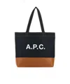 Apc Two-tone Denim And Leather Axel Shopping Bag In Black