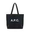 Apc A.p.c. Men Blue Denim And Leather Axel Shopping Bag In Black
