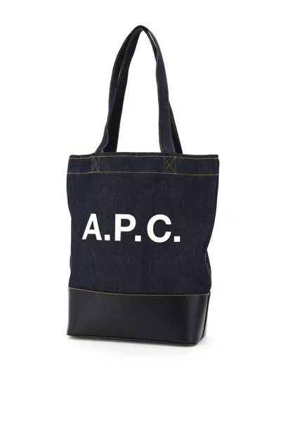 Apc A.p.c. Axel Denim Tote Bag In Multicolor