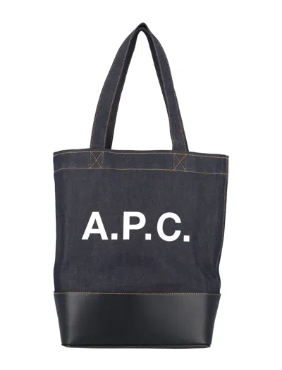 Apc Axel Denim Tote In Navy