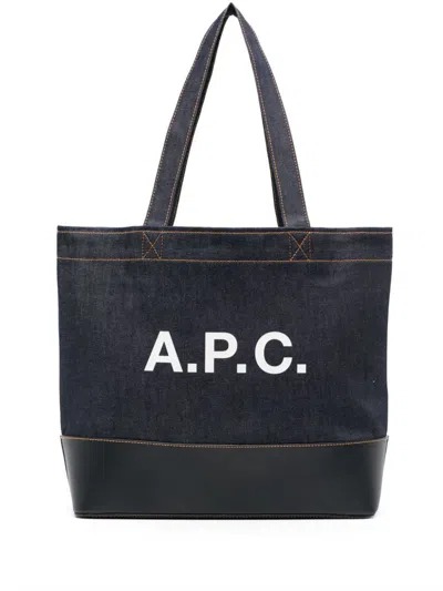 Apc A.p.c. Axel E W Tote Bag Bags In Blue
