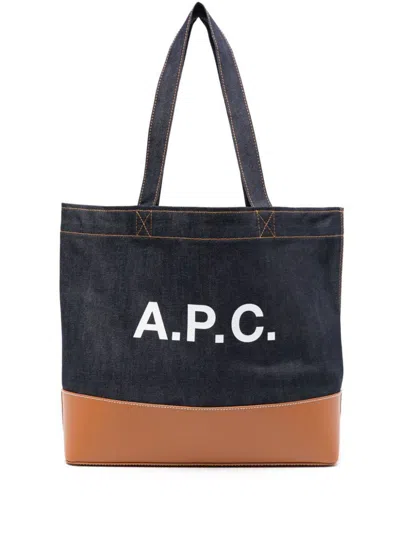 Apc A.p.c. Axel E W Tote Bag Bags In Brown