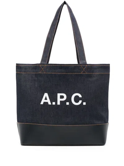Apc Axel E W Tote Bag In Blue