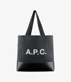 Apc A.p.c. Men Blue Denim And Leather Axel Shopping Bag In Black
