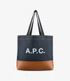 Apc Two-tone Denim And Leather Axel Shopping Bag In Caramel