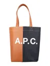 Apc A.p.c. Logo Printed Panelled Shoulder Bag In Brown