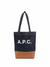 Apc A.p.c. A.p.c Woman Fabric And Leather Tote Bag With Print In Brown