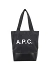 Apc Axelle Denim Tote Bag In Black Blue