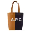 Apc A.p.c. Logo Printed Panelled Shoulder Bag In Blue