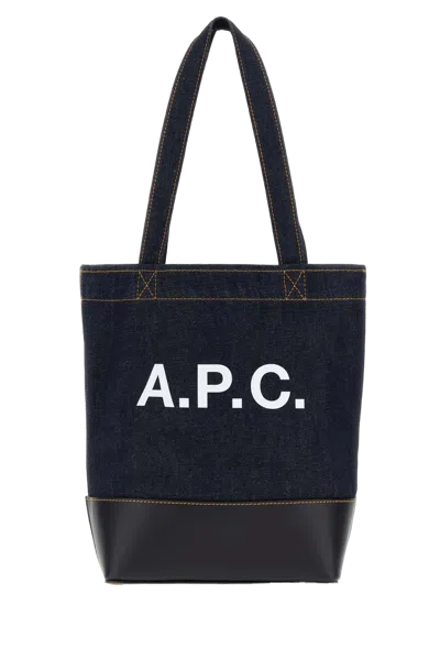 A.p.c. Axel Tote Bag In Navy