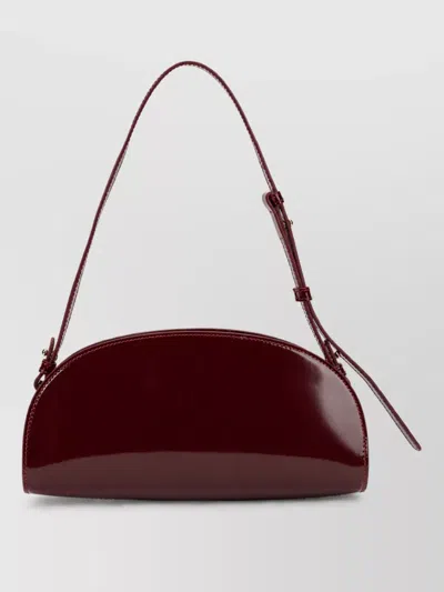 A.p.c. Axelle Leather Clutch Bag In Burgundy