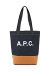 Apc A.p.c. Two-tone Denim And Leather Axelle Shopping Bag In Brown